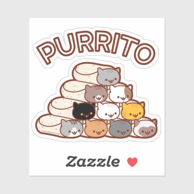 Sticker PURRITO PYRAMID Cat Burrito (Feuille)