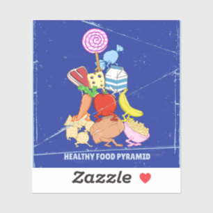 Sticker Pyramide alimentaire saine dessin humoristique