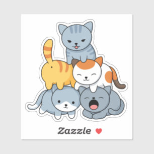 Sticker Pyramide de chats - Groupe de chats