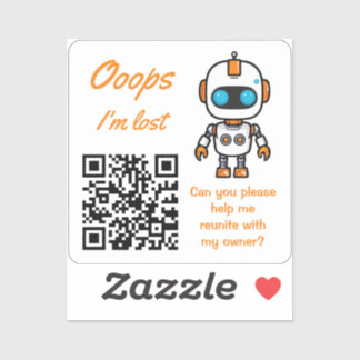 Sticker QR Code de Retour d'Objet Perdu Handy Bot
