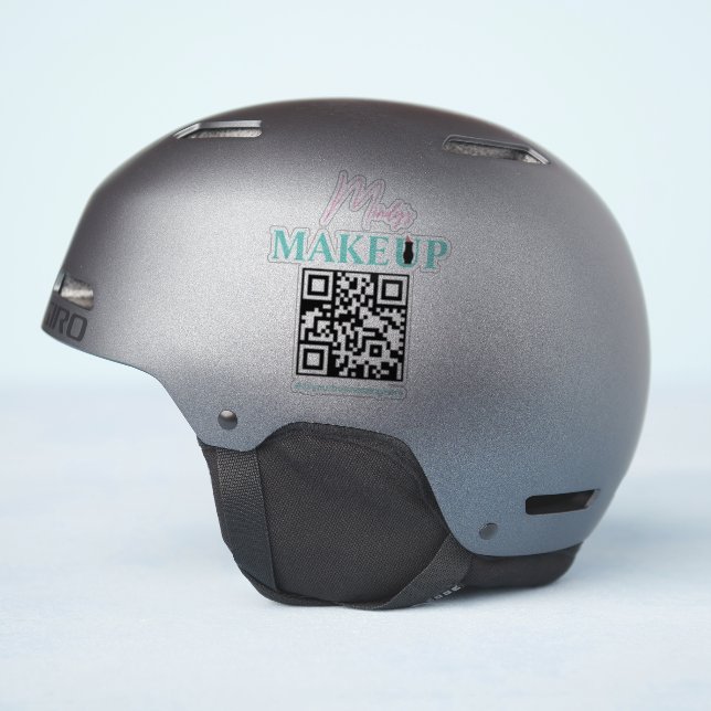 Sticker QR Code Salon Nom commercial Bike Helmet Deck (Côté casque)