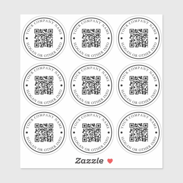 Sticker QR Code Website Lien Round Business Custom Clear (Feuille)