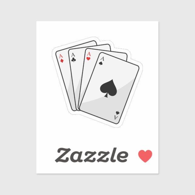 Sticker Quadruplets Aces Poker cartes à Poker (Feuille)