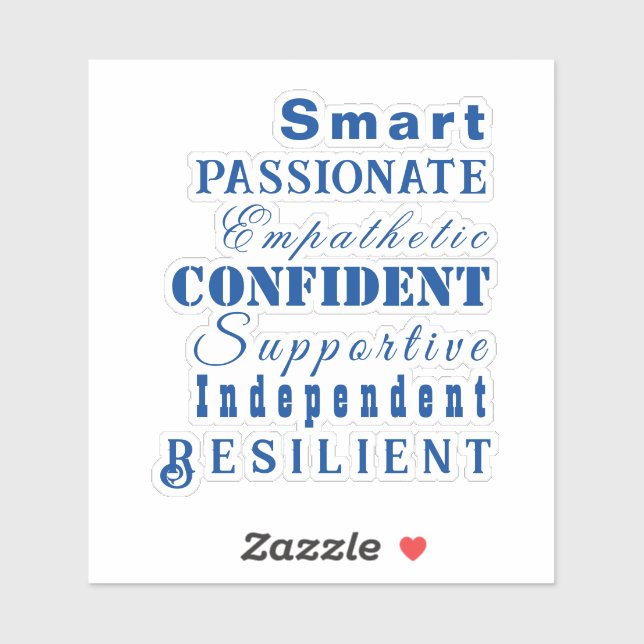 Sticker Qualités des grandes femmes Elégante Motivationnel (Feuille)