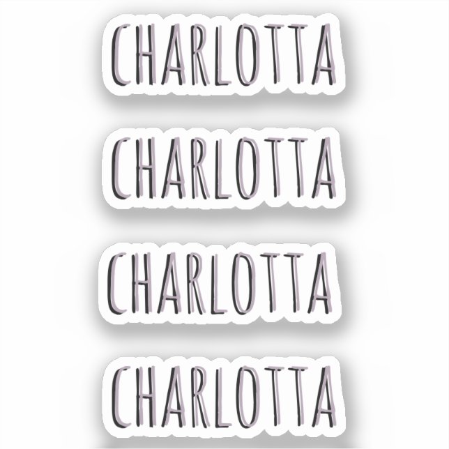 Sticker Quartz rose | Nom personnalisé noir 3D (Recto)