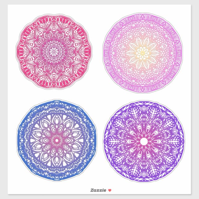 Sticker Quatre Mandalas (Feuille)