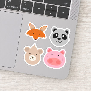 Sticker Quatre têtes d'animaux