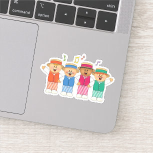 Sticker Quatuor coloré JollyKins de chanteurs de barbersho