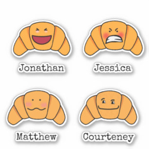 Sticker Quatuor Croissants Folies avec Noms Personnalisés