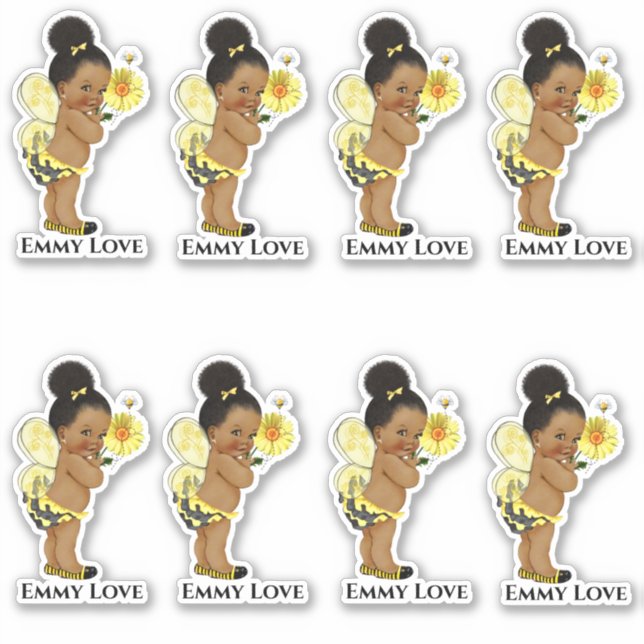 Sticker Queen Bee Girls Jaune Bande Noire (Devant)