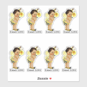 Sticker Queen Bee Girls Yellow Black Stripes