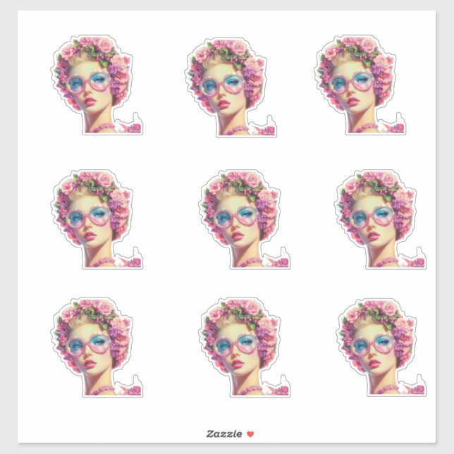 Sticker Queen Glamor Tropical (Feuille)