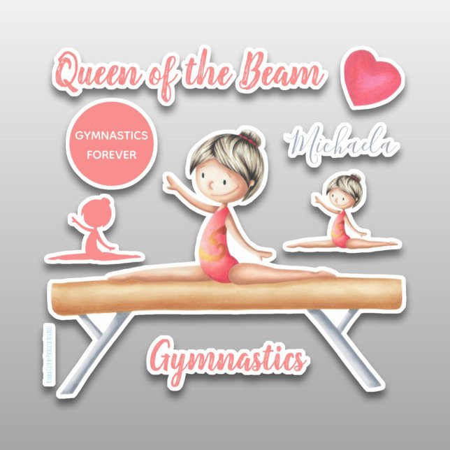 Sticker Queen of the Beam Gymnastique Girl Personnalisée (Créateur téléchargé)