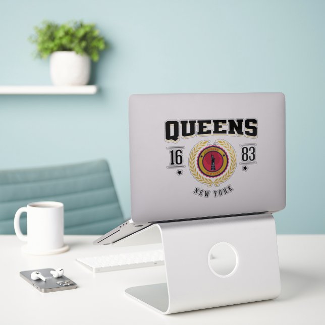 Sticker Queens New York Black (Ordinateur portable sur le bureau)