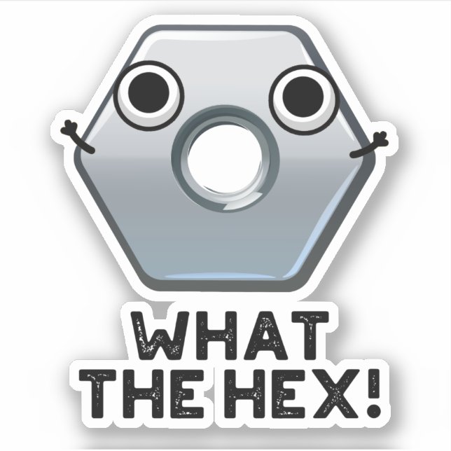 Sticker Quel Hexagon Hex Funny Forme Le Pun (Devant)