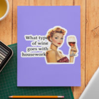 Quel type de vin Femme au foyer rétro drôle 
