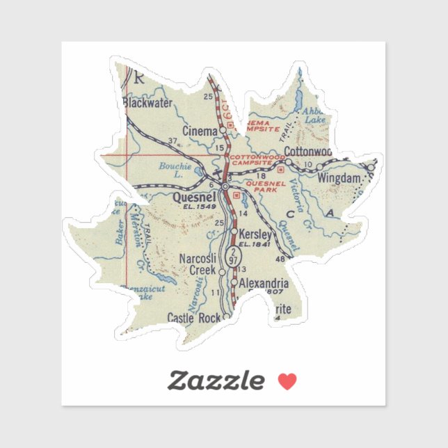 Sticker Quesnel C.-B. (Feuille)