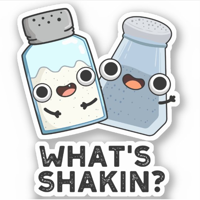 Sticker Qu'est-ce que Shakin Funny Sel et Pepper Shaker Pu (Devant)