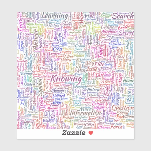 Sticker Question Apprendre Nuage MotssTexte Motif Message (Feuille)