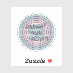 Sticker Questions de santé mentale Cercle rétro Gris fra