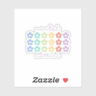 Sticker Questions de santé mentale   Fleurs rétro Peach Ca