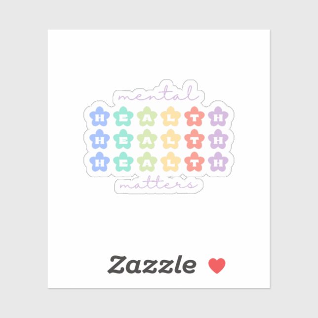 Sticker Questions de santé mentale | Fleurs rétro Peach Ca (Feuille)