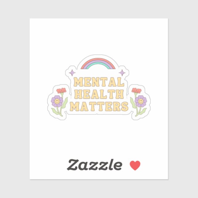 Sticker Questions de santé mentale | Super Rainbow Peach C (Feuille)