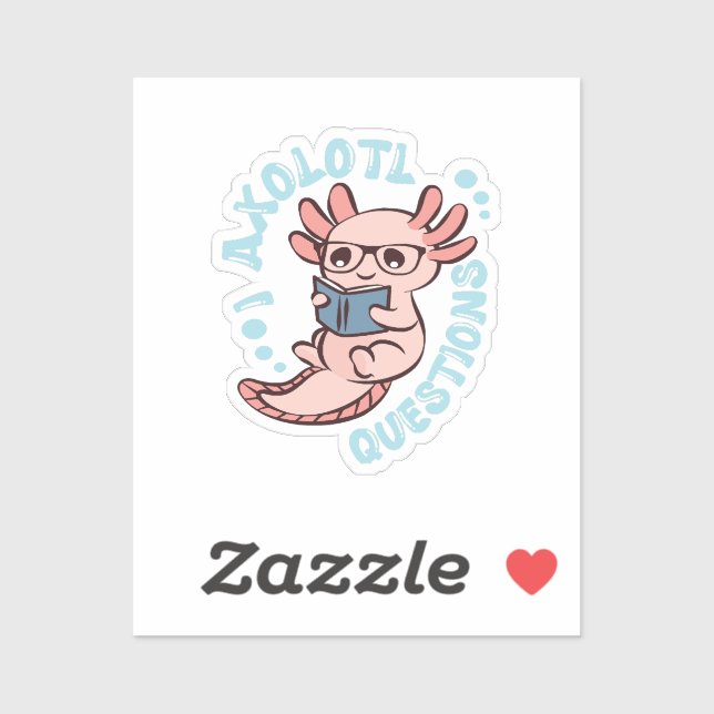 Sticker Questions sur l'Axolotl (Feuille)