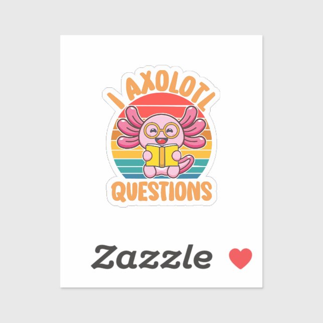 Sticker Questions sur les axolotls (Feuille)