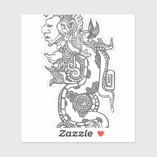 Sticker Quetzalcoatl Aztec Art (Feuille)