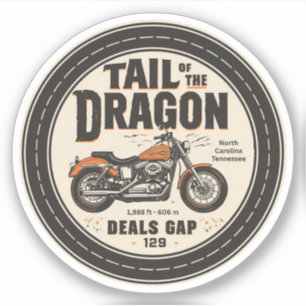Sticker Queue de dragon 318 courbes road trip 