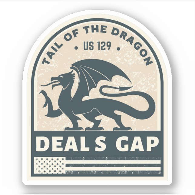 Sticker Queue de dragon Deals Gap road trip à moto  (Devant)