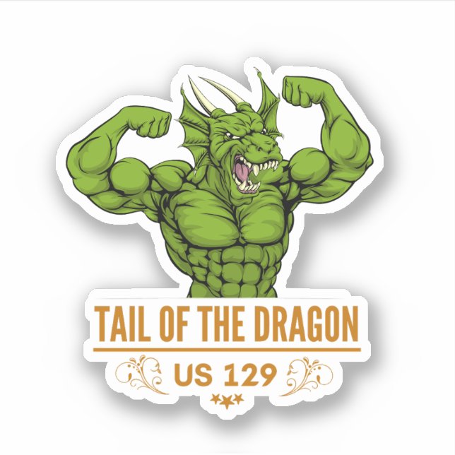 Sticker Queue de Dragon Deals Gap road trip à moto  (Devant)