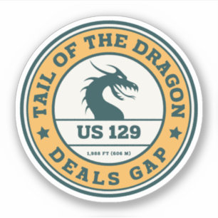 Sticker Queue de Dragon Deals Gap road trip à moto