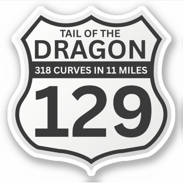 Sticker Queue de dragon Deals Gap road trip moto  (Devant)
