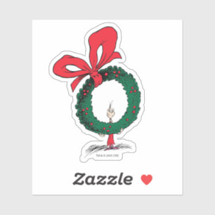 Sticker Qui regarde à travers la couronne de Noël
