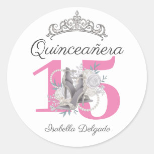 Sticker Quinceanera Tiara High Heels