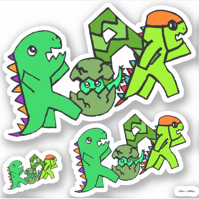 Sticker R-O-A-R Dinosaur Word Art (Devant)
