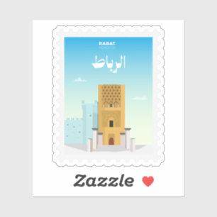 Sticker Rabat Maroc Timbre-Poste Voyage