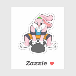 Sticker Rabbit en forme avec Dumbbell.PNG