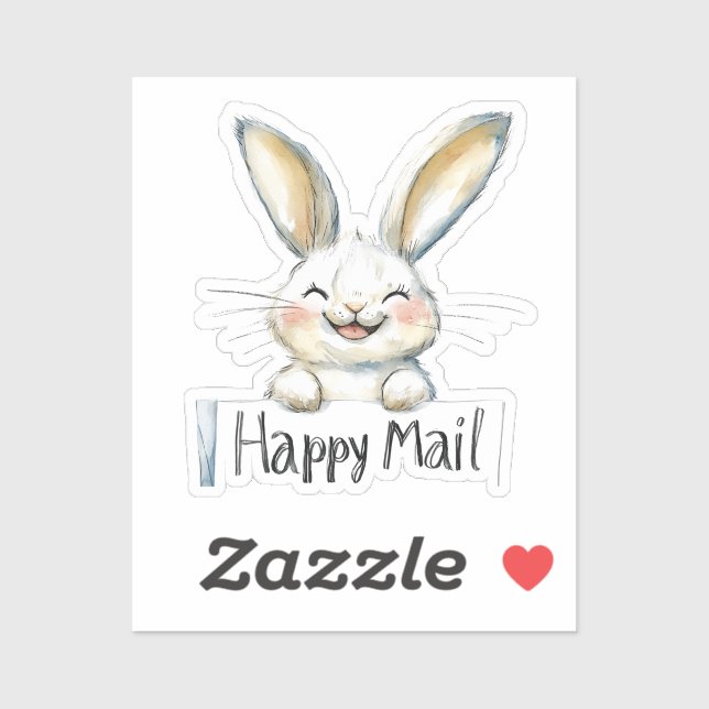 Sticker Rabbit, Happy Mail, (Feuille)