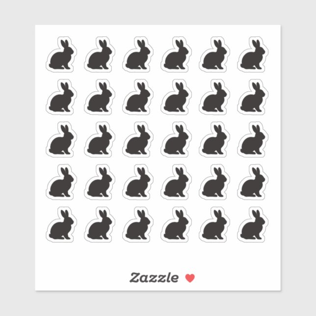 Sticker Rabbit Wedding Place Card Food Meal Menu Choice (Feuille)