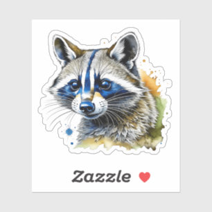 Sticker Raccoon à l'aquarelle