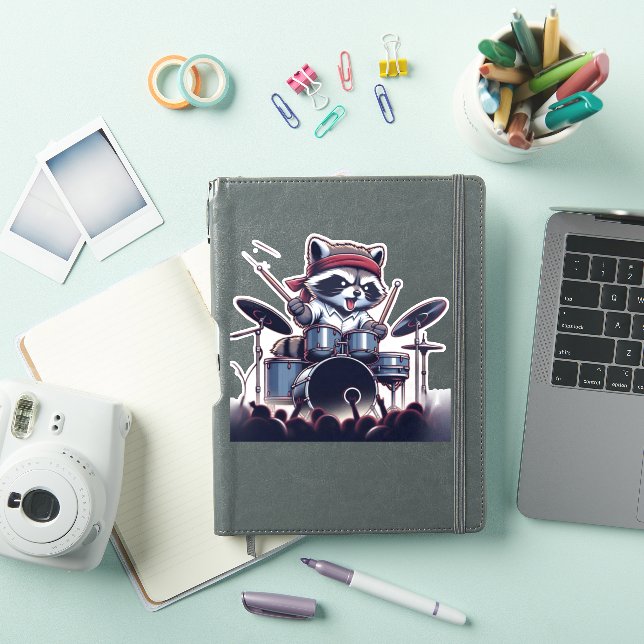 Sticker Raccoon Jam : Battre les tambours avec inarrêtable (Couverture iPad)