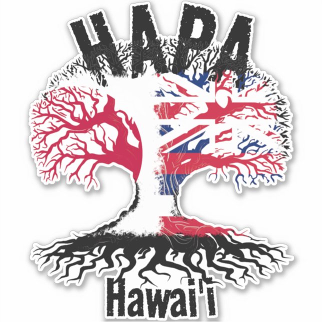 STICKER RACINES HAPA JAPON HAWAII (Devant)