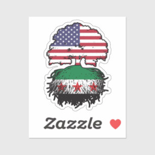 Sticker Racines syriennes américaines et arbre de la couro