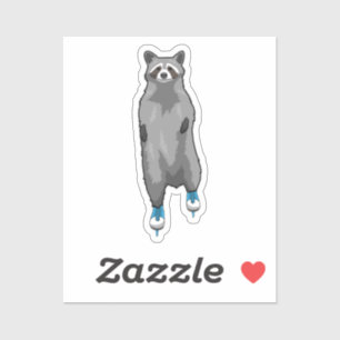 Sticker Racon au patinage sur glace avec patins sur glace