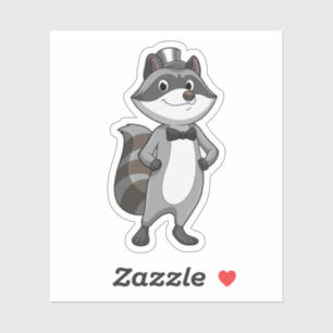 Sticker Racoon comme groom avec Cravate
