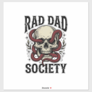 Sticker Rad Dad Society Vintage Skull Snake Conception de