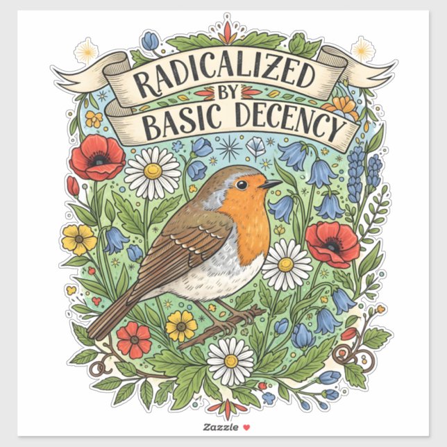 Sticker Radicalisé par l'esthétique de la décence élémenta (Feuille)